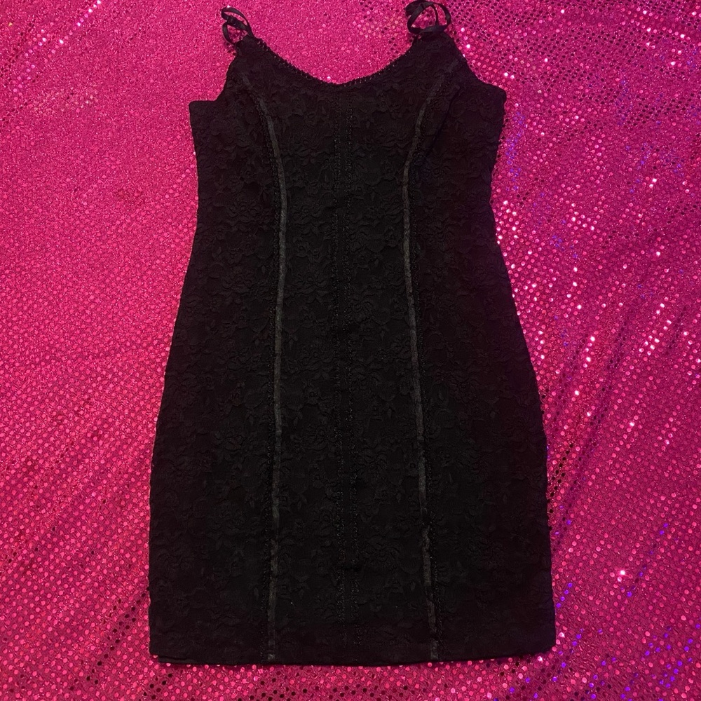 forever 21 black tight lace mini dress